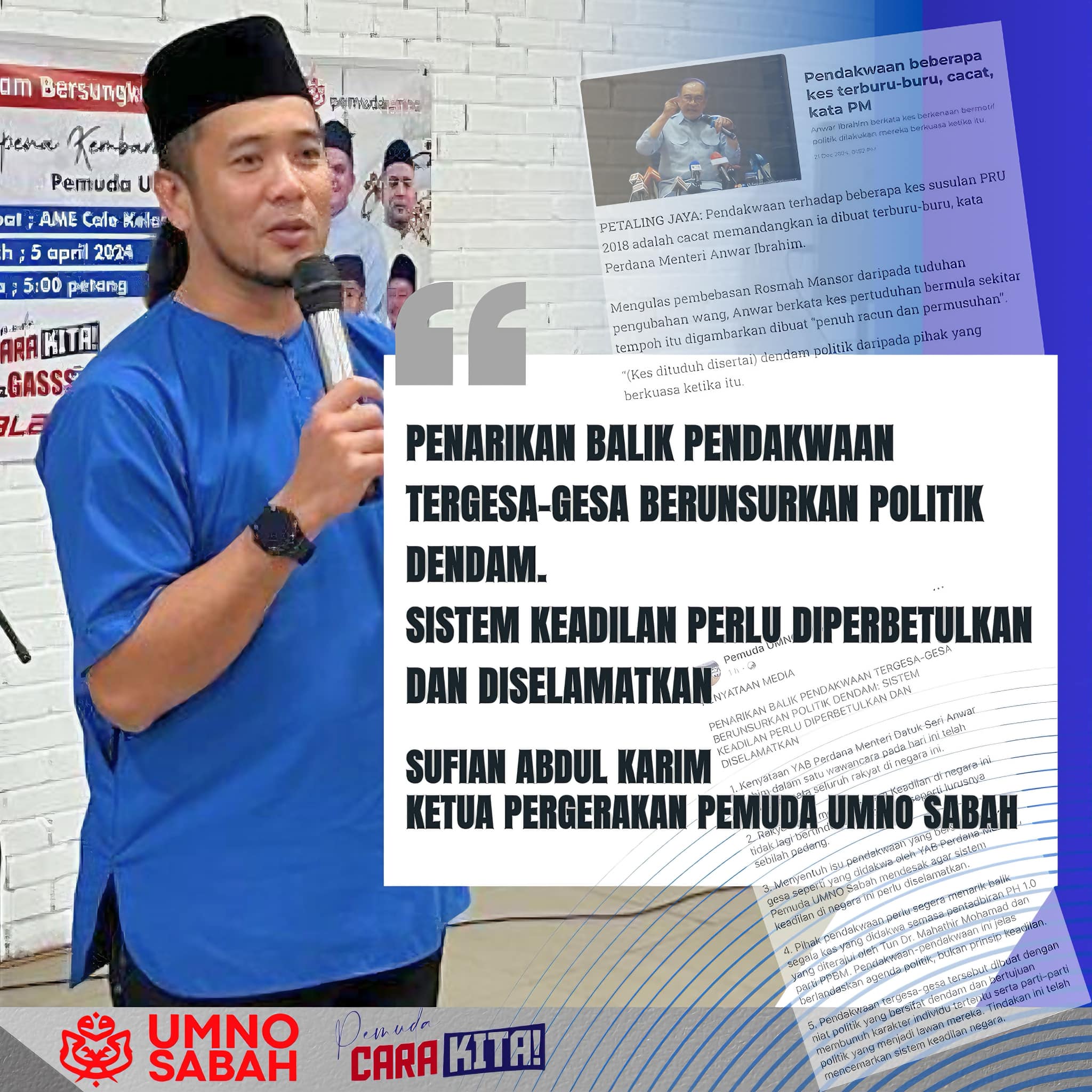 Pendakwaan Tergesa-Gesa Berunsurkan Politik Dendam: Sistem Keadilan Perlu Diperbetulkan Dan Diselamatkan