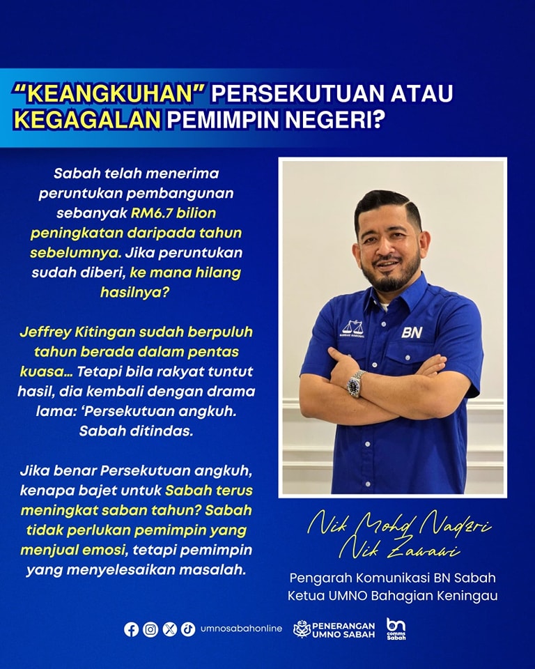 BN Sabah Tolak Naratif Perpecahan, Nafi Dakwaan ‘Keangkuhan Persekutuan’