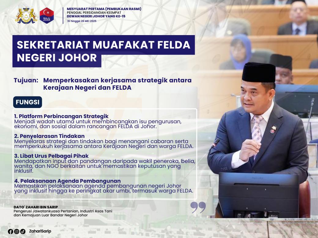 Sekretariat Muafakat FELDA Johor Diwujud Untuk Kesejahteraan Dan Pembangunan – Zahari