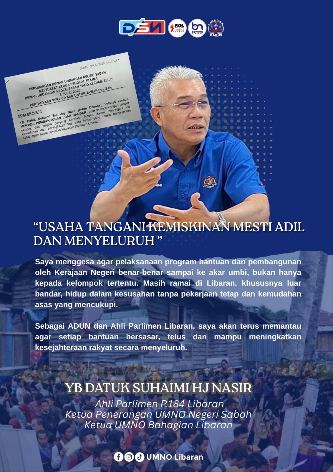 Kesejahteraan Rakyat Sabah Mesti Jadi Realiti, Bukan Sekadar Naratif – Suhaimi