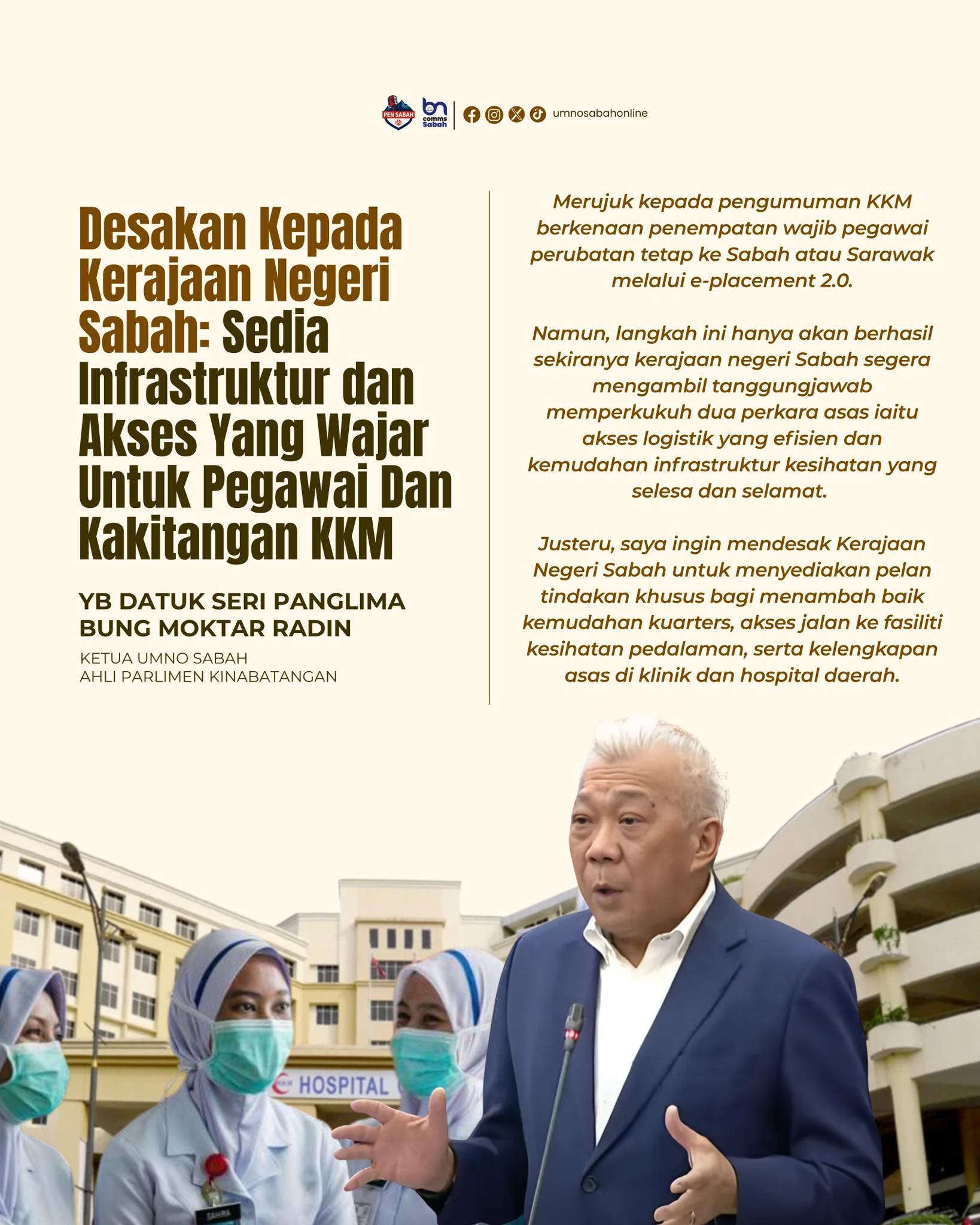 Bung Gesa Tambah Baik Sistem Kesihatan Awam Sabah