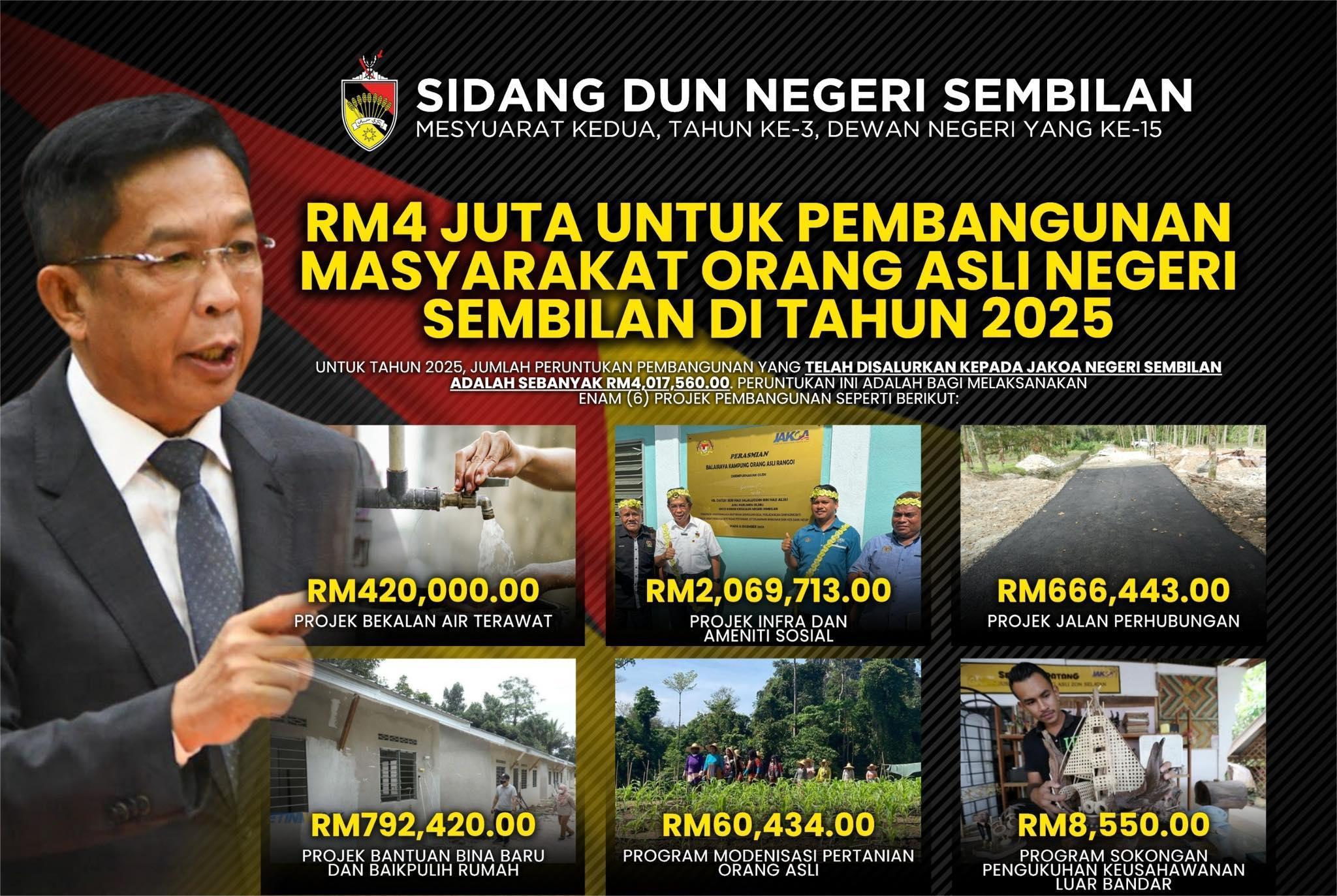 Kerajaan Negeri Sembilan Komited Pastikan Pembangunan Dan Kebajikan Masyarakat Orang Asli