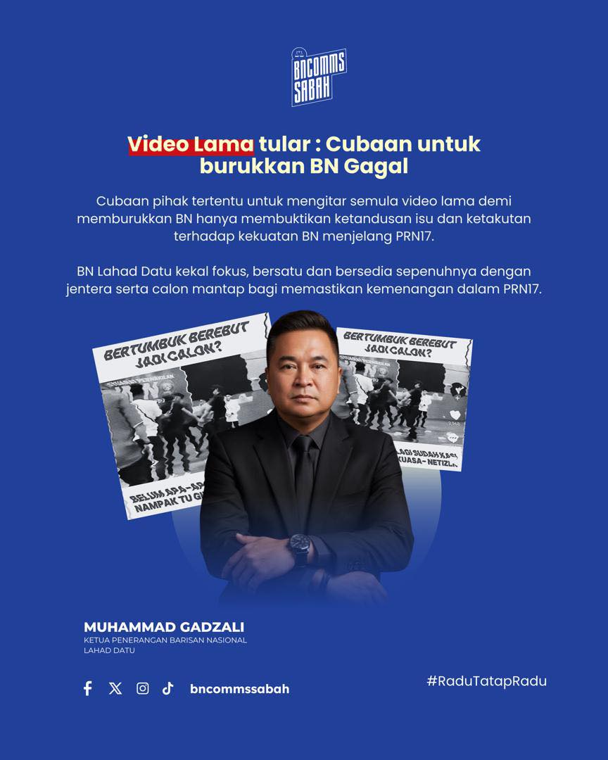 Cuba Burukkan BN Sabah, Video Lama Dikitar Semula Untuk Timbul Persepsi Negatif