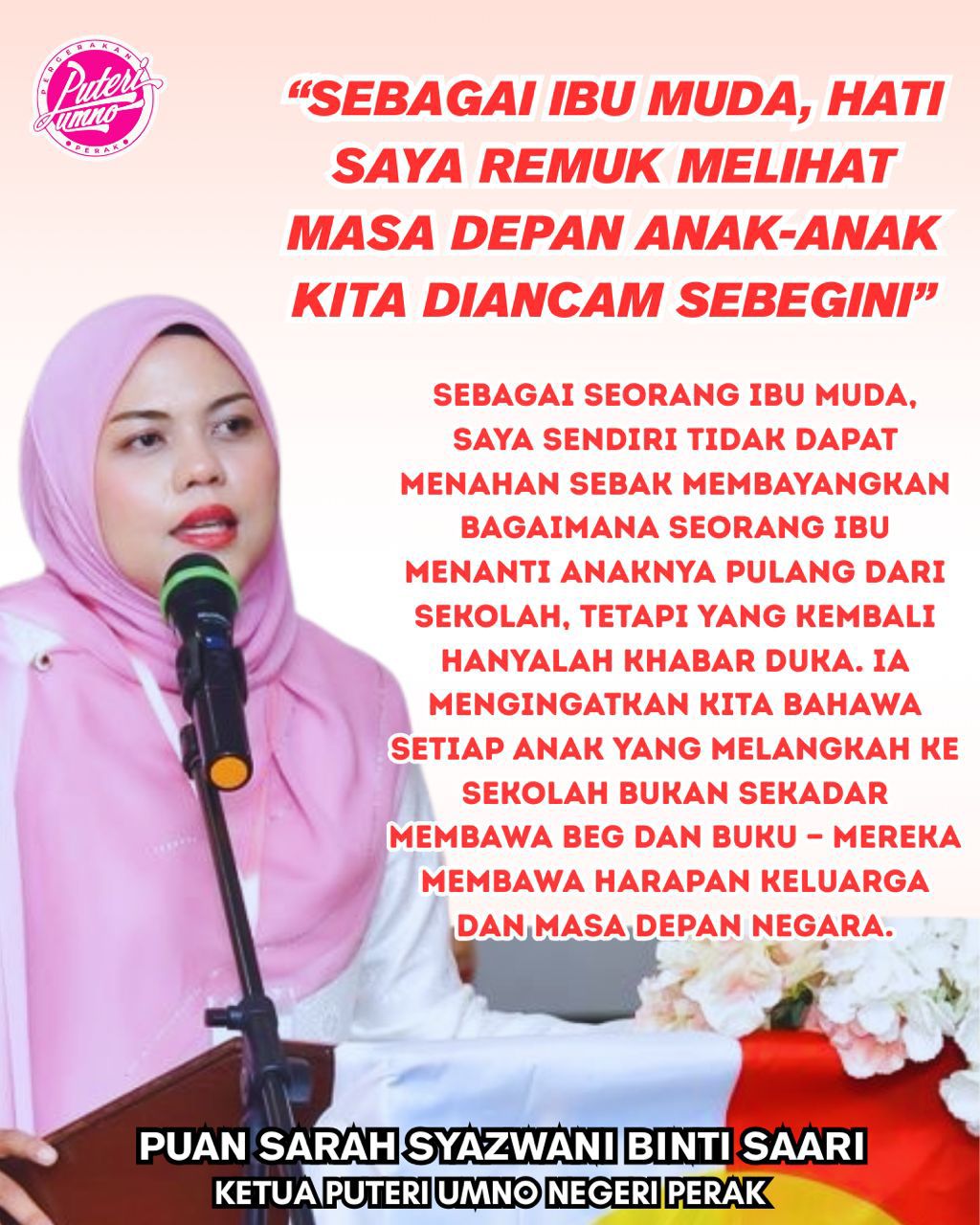 Puteri UMNO Perak Laksana ‘Kempen Sekolah Selamat & Jiwa Sihat’, Seru Prihatin Keselamatan Pelajar