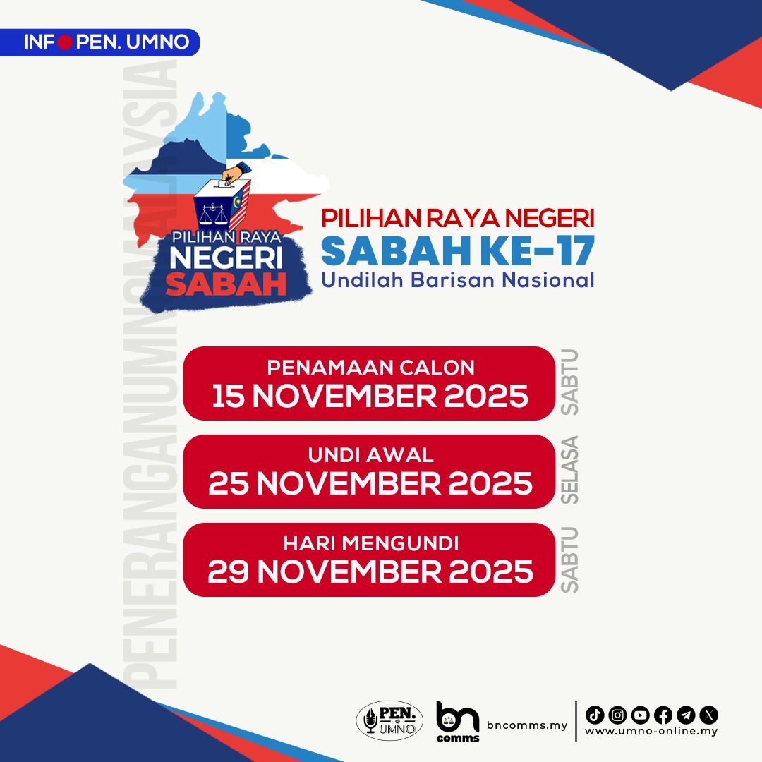 PRN Sabah Ditetapkan Pada 29 Nov, Penamaan Calon 15 Nov – SPR