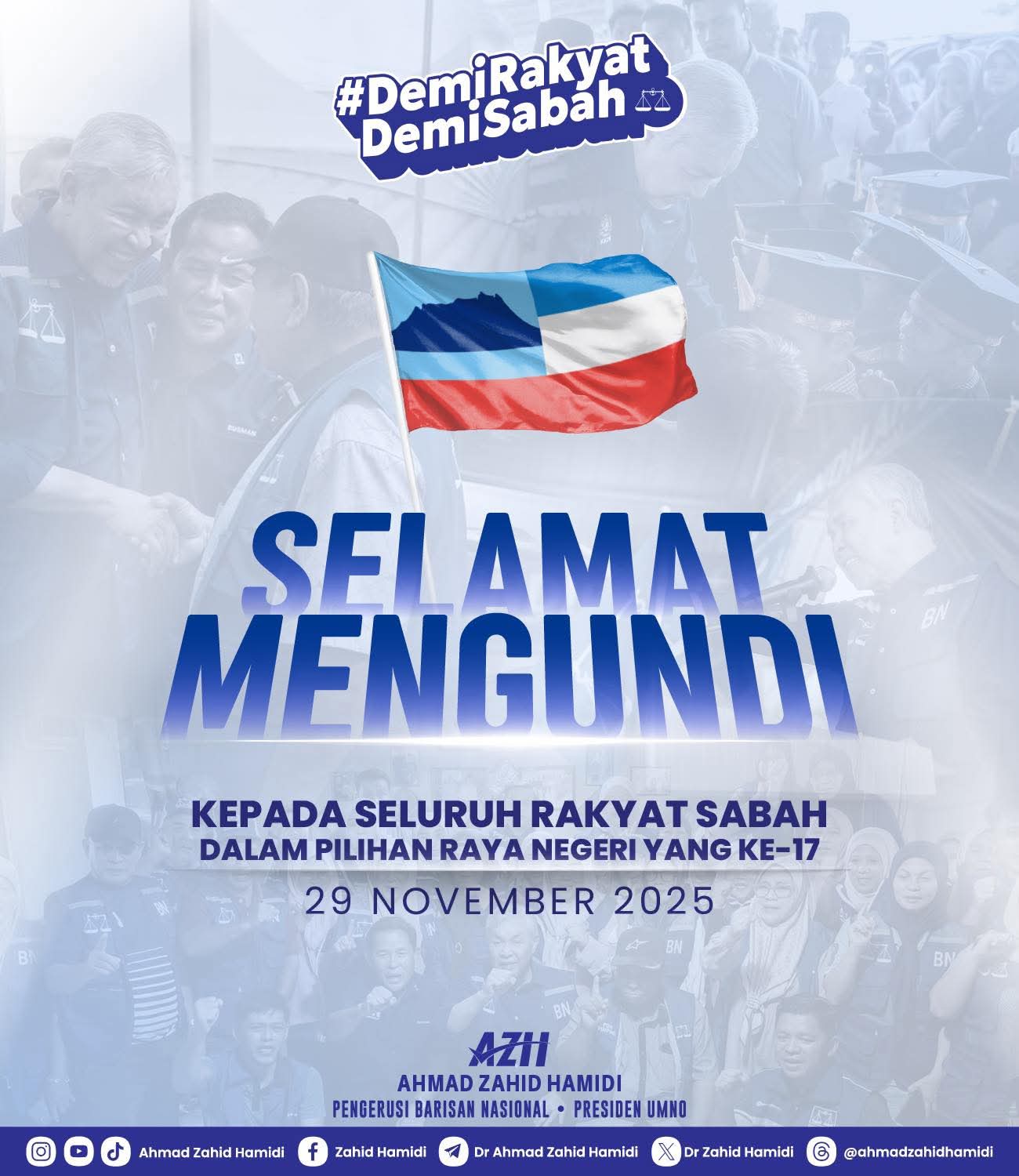 Ahmad Zahid Ucap Selamat Mengundi, Tunaikan Hak Demi Masa Depan Sabah