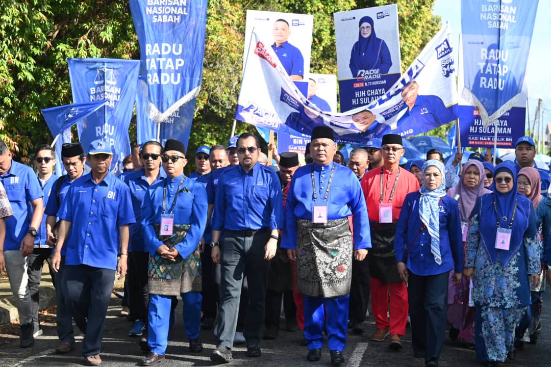 PRN Sabah: Lebih 1,000 Penyokong BN Iringi Calon BN Di Kalabakan