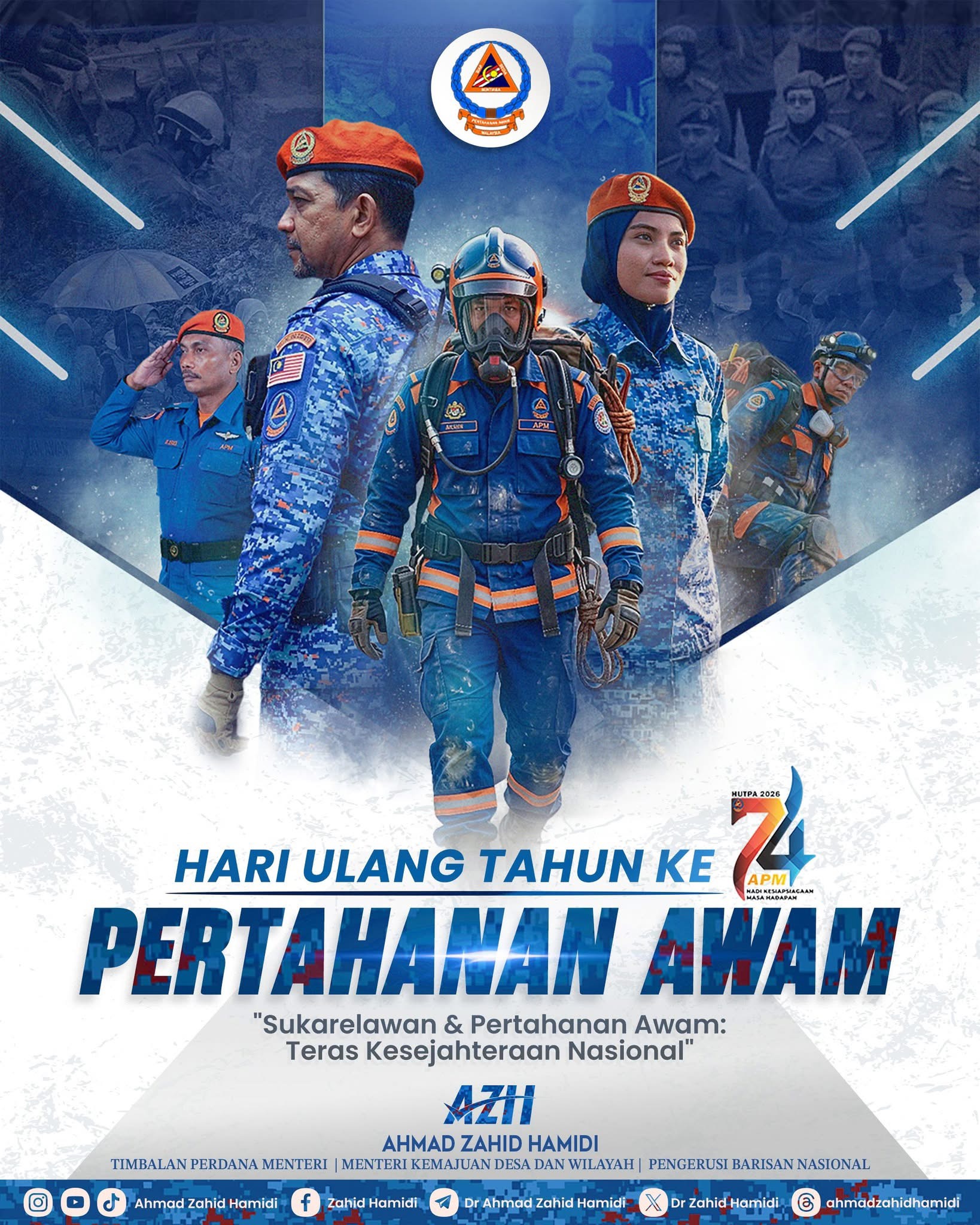 Ahmad Zahid Hargai Pengorbanan APM, 74 Tahun Berbakti Kepada Rakyat