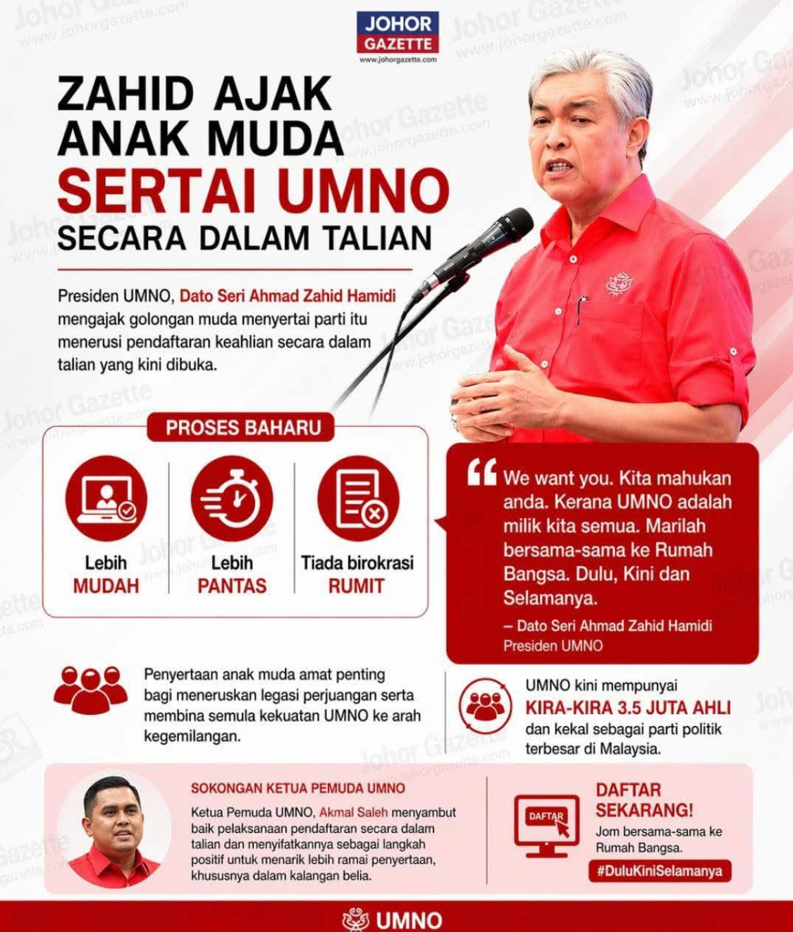 Alhamdulillah…Trend Positif Pendaftaran Online UMNO…Paparkan Keyakinan Rakyat – Najib