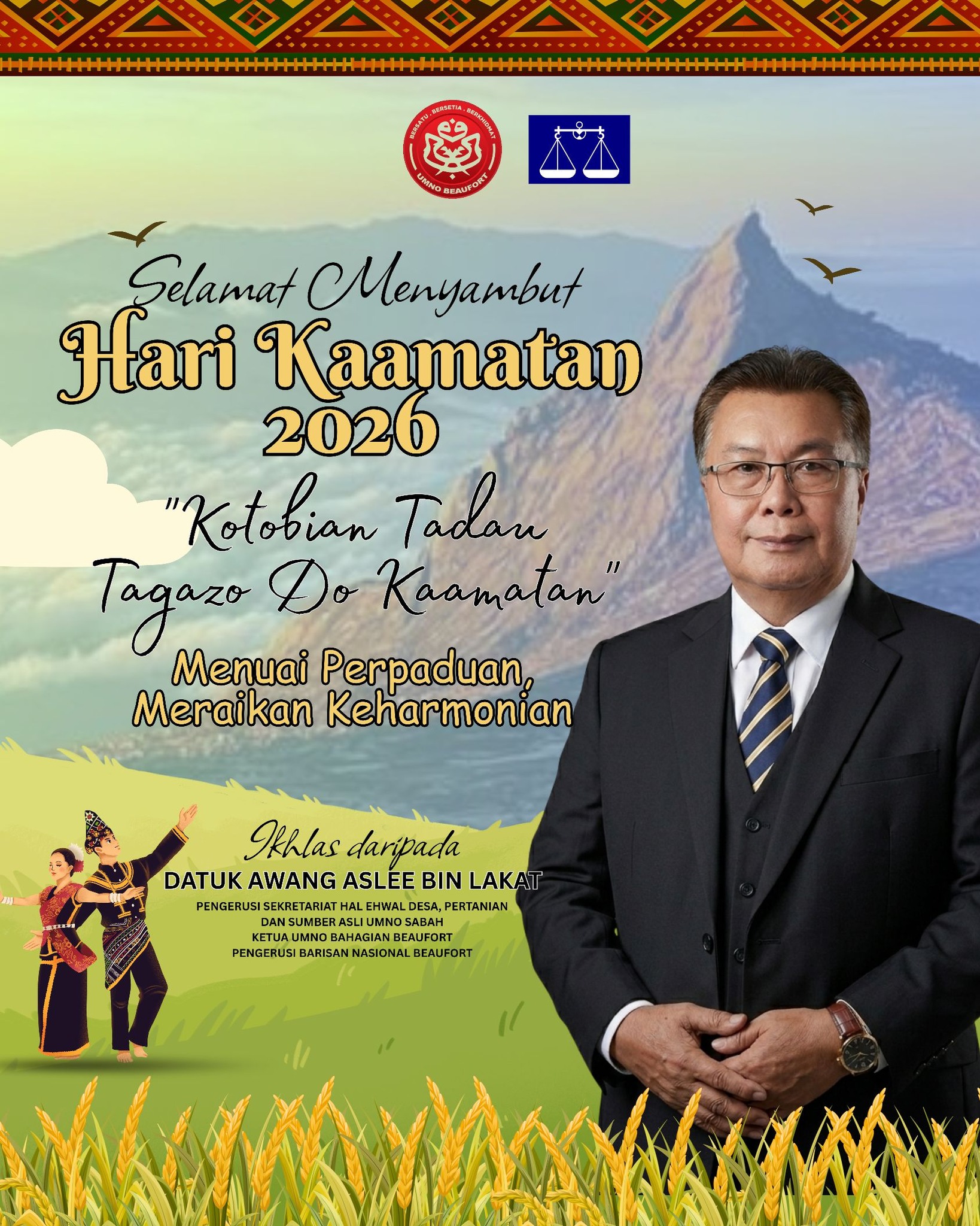 Kaamatan Perkukuh Perpaduan dan Semangat Muafakat, Kata Awang Aslee