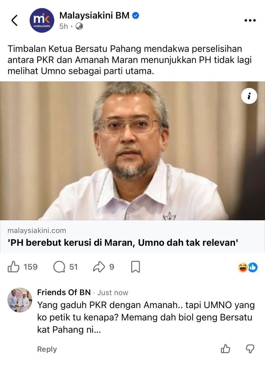 UMNO Maran Tolak Dakwaan Tidak Relevan, Kenyataan Bersifat Dangkal Dan Mengelirukan