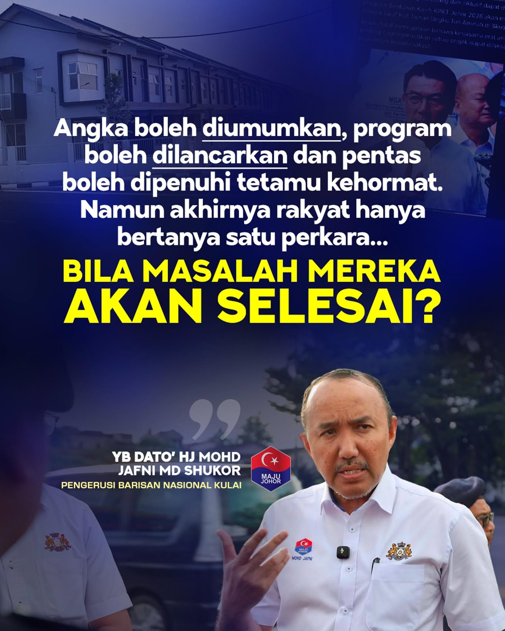 Kasih Kepada Rakyat Diukur Melalui Tindakan, Bukan Pengumuman – Mohd Jafni