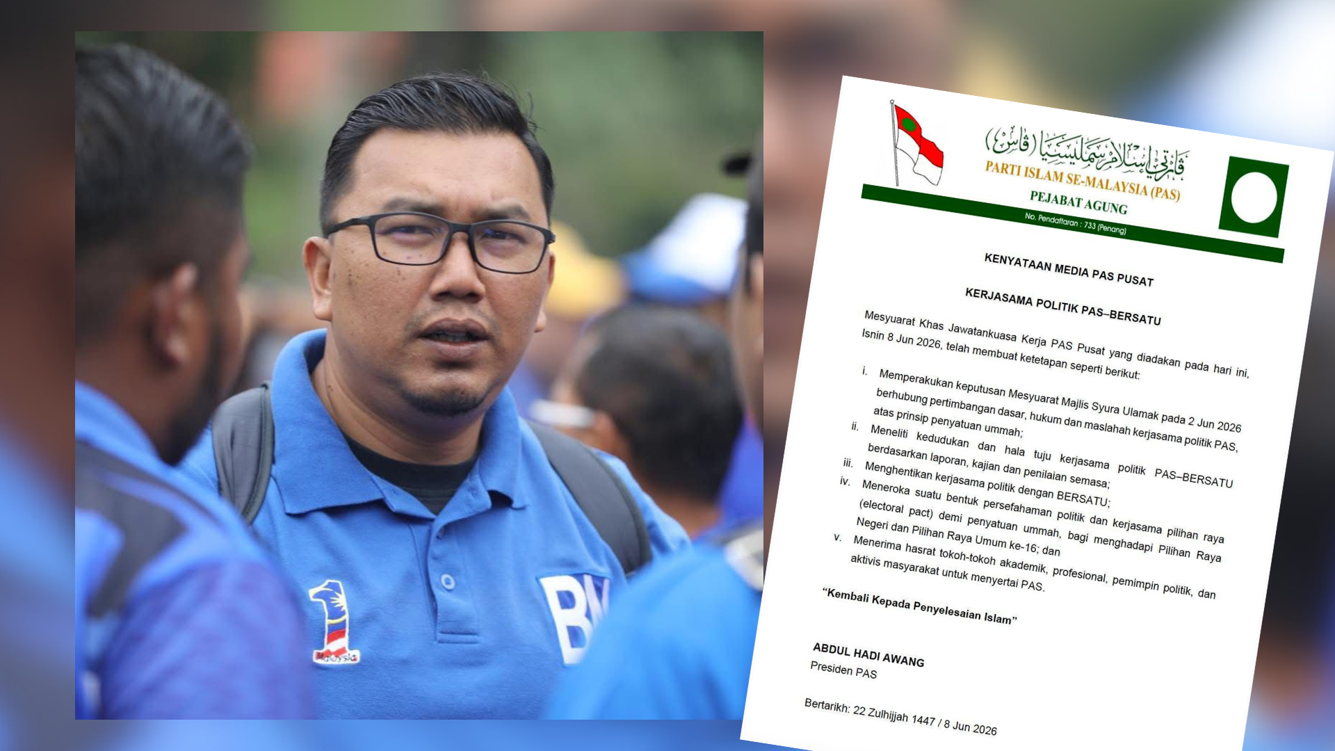 Kerjasama Pas-PPBM Berakhir, Slogan Penyatuan Mela