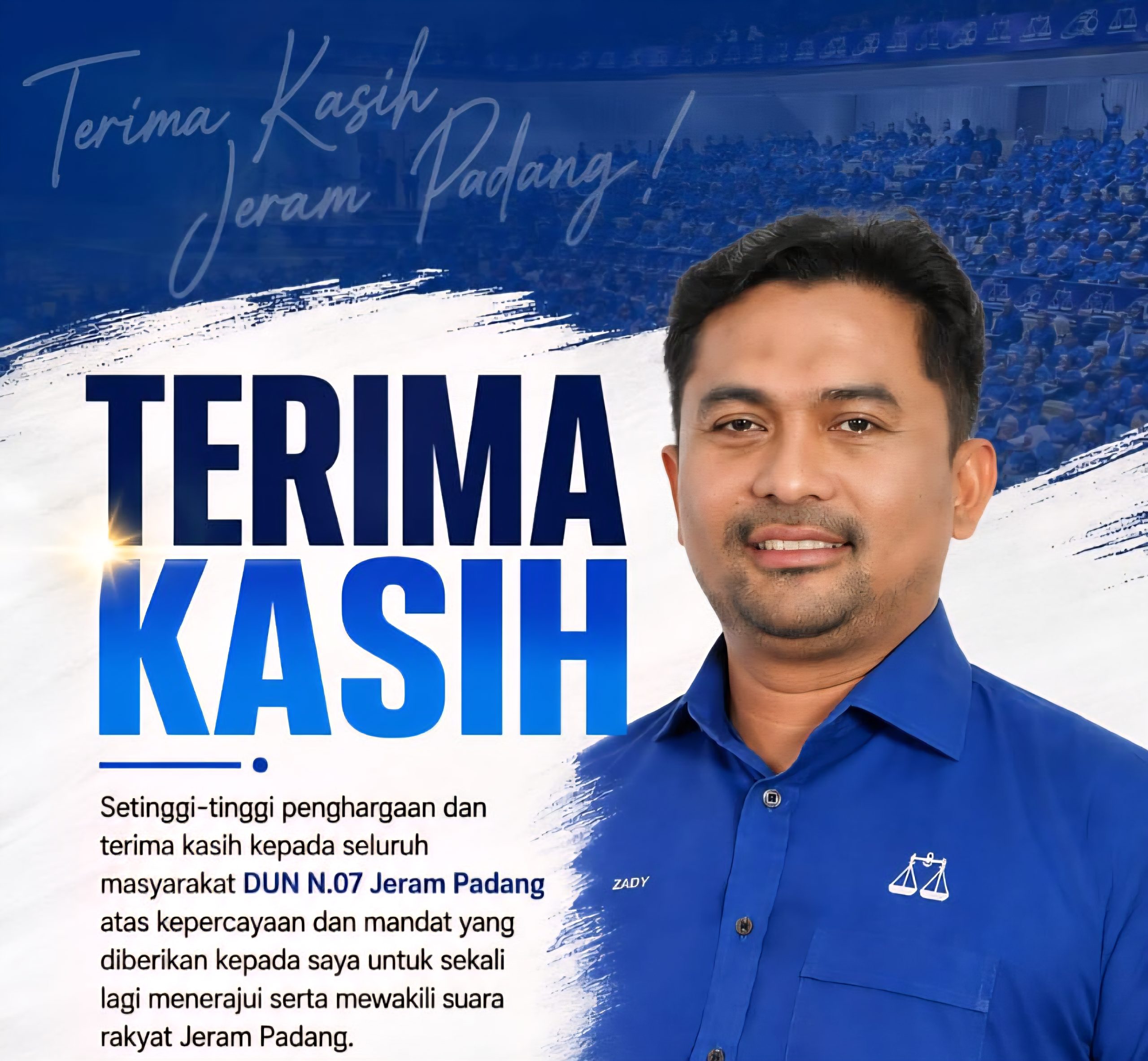 Mandat Rakyat Jeram Padang: Mohd Zaidy Tekad Beri Khidmat Terbaik